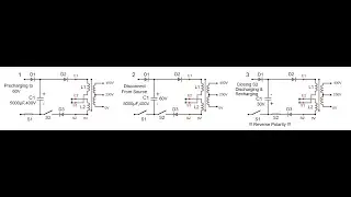 Reversing the polarity of precharged capacitor