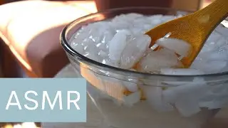ASMR Stirring Ice Water with Wooden Spoon - NO TALKING | Ice Cracking, Water Pouring, Water Sloshing