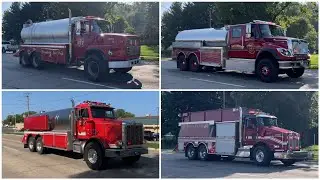 Multiple Tankers Responding To Working Garage Fire In Twin Lakes, WI 8-27-23