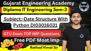 💯Data Structure With Python IMP Questions 2025🔥| Diploma IT Sem-3 💯| GTU Exam Most IMP PDF📘✨#gtuexam