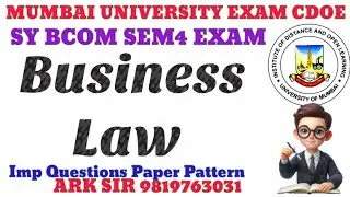 BUSINESS LAW |COMPANY LAW SyBcom sem4|Exam 2025 SYBcom SEM4|IMP QUESTION|IDOL MUMBAI UNIVERSITY EXAM