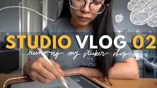 Studio Vlog 02: Running My Sticker Shop & Packing Etsy Orders