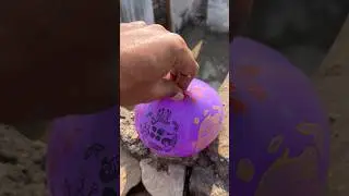 Experiment: Will a water balloon explode when it rolls down from a tall building?💥🎈#satisfying