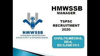 TSPSC Recruitment 2020 for Managers (Engg.) in HMWSSB