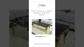 Sofia Black & Gold Marble Coffee Table