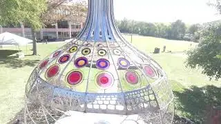 Amazing day drone tour of Flame Run's newest glass and steel sculpture