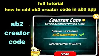 How to add creator code in angry birds 2 game complete Tutorial ab2championyt