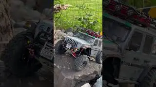 My Jeep crawling a big rock #4x4 #offroadvehicle #axial #4x4jeep #automobile #rockcrawler