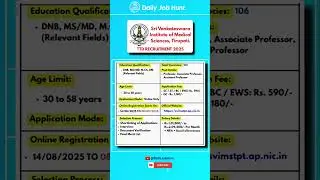 New TTD Recruitment August 2025 | New Vacancy 2025 | Daily JobHunt #shorts