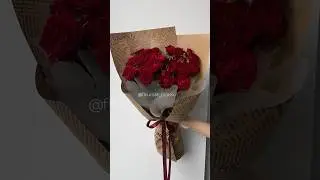 HOW TO GIFT WRAP FLOWERS /ROSES IN KRAFT/ BROWN PAPER korean flower wrapping EASY & FAST #ASMR #diy
