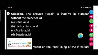 The enzyme Pepsin is inactive in stomach without the presence of _____.
