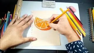 Easy Art (Orange Slice) Crayola Colored Pencil Drawing (Dremico's Art)