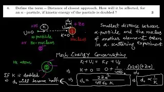 Distance of closest approach | Alpha scattering experiment
