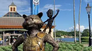 Epcot - 50th Anniversary Gold Statues - 9/15/2021 - 4k