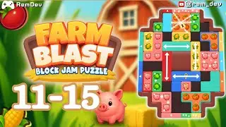 Farm Blast: Block Jam Puzzle Level 11, 12, 13, 14 & 15 - Cozy Farm Puzzles!