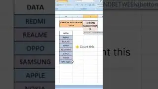 Random Selection Data in Excel || How to Selected Random Data in Excel #excel #msexcel #shorts #tips