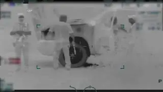 Armed escorts drop off migrants near Ajo, AZ