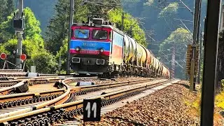 Supercharged & Overloaded freight train climbs The Carpathians