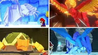 Paper Mario The Origami King - All Vellumental Bosses