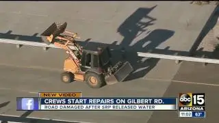 Crews start repairs on Gilbert Road damaged by flooding