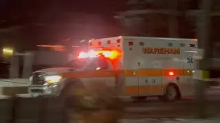 Wareham ems ambulance 2 transporting down Main Street to tobey hospital. 
