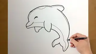 How To Draw A Cute Dolphin Easy Step By Step Tutorial