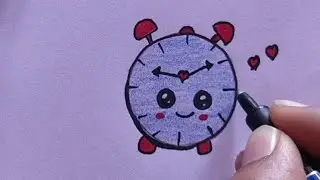 How to draw cute alarm clock easy drawing step by step