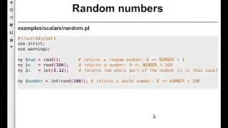 Beginner Perl Maven tutorial: 2.19 - random numbers and int