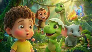 Tiny Dino Hello Hello! 🦕👋 | Fun Jungle Dance & Nursery Rhyme | Momamu Studios