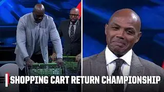 Shaq wins the Inside the NBA Shopping Cart Return Championship 🛒 😂