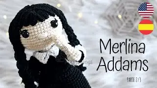 Merlina o Miércoles / Wednesday Addams Amigurumis paso a paso Parte 2/3  Sub 🇺🇸🇪🇸/ GretaWings