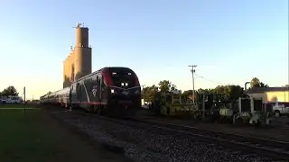 CSX P051 (AMTK 51) (Right Side) w/ AMTK 324 Northbound in Chalmers, Indiana