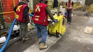 SureBond Safe Floors demo of 12 mm of Failed Epoxy...in a Single Pass