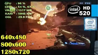 intel HD 520 | DOOM 🔥 [i3 6100u] 640x480, 800x600, 720p - LOW