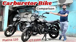 Bajaj Platina 110 Vs CT110x Both Carburetor Bike Detail Comparison Video !On Road Price And Features