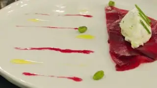 Carpaccio de betteraves, chèvre, miel - Alexis Top Chef