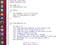 Max element in an array (Inline assembly)