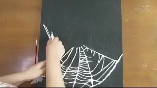 Scary Spider Web Texture Art and Step by Step Guide with Let Me Bee