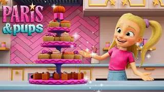 Cupcake Tower for Thanksliving! Will Baby Eat the WHOLE Feast? 🍽️ Cartoons for Kids | Paris & Pups