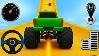Superhero Monster Truck Stunts - Mega Ramp Impossible Monster Stunts - Android GamePlay 