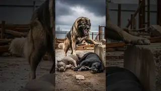 Caucasian Shepherd vs. Strongest Dog Breeds (2 vs 1 Battle for Dominance) #shorts #dogs