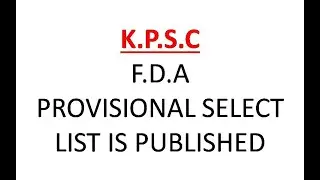 #FDA Provisional Select List(Press Note Kannada version)