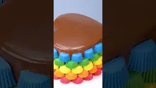 Easy Rainbow Chocolate Cake Recipe &ndash; Colorful & Fun #shorts #satisfying #cake