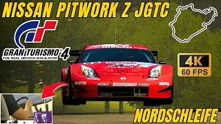 How fast is the Nissan Motul Pitwork Z @ Nordschleife in Gran Turismo 4 - Steering wheel gameplay 4K
