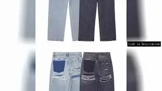 Jeans Women Denim Pant Straight Trousers Wide Leg Long Pants High Waist Y2k Streetwear Casual Mom Je