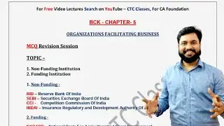 CA Foundation BCK Chapter 5 l BCK MCQ CTC Classes