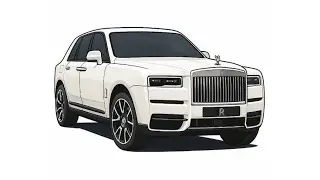 How to Draw a Rolls-Royce Cullinan 2025 | Step by Step Luxury SUV Sketch