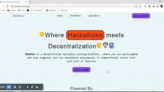 Deethon - A Decentralized hackathon listing platform || LW3D hackathon || Solo Project