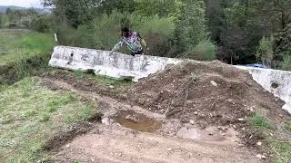 Shawn Lloyd showing caltrans barriers to remove his tiny home put up Sept 23, 2022
