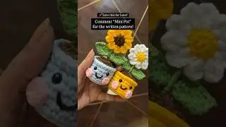 How to Crochet a Mini Flower Pot | Easy DIY Crochet Gift Idea #shorts #crochet #shortvideo